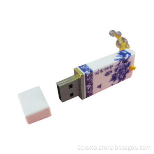 China Ceramic USB Memory Flash Drive with 2GB to 32GB Capacity, Support Data Preloading Function